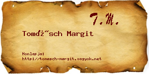 Tomásch Margit névjegykártya